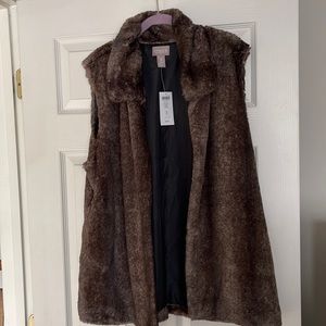 Chico’s Faux Fur Vest Solid Expresso
